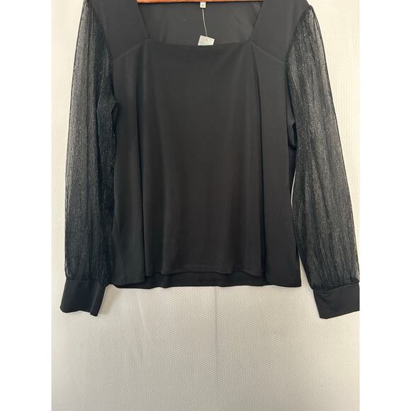 Maurices Black Sheer Long Sleeve Square Neck Lined Pullover Sweater Size XL NWT - Picture 8 of 10